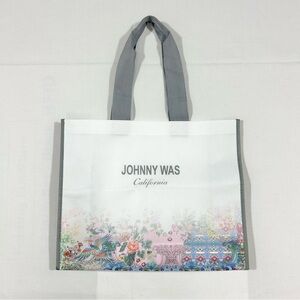 Johnny Was California Reusable Vinyl Shopping Bag Tote Foldable Asian Inspired